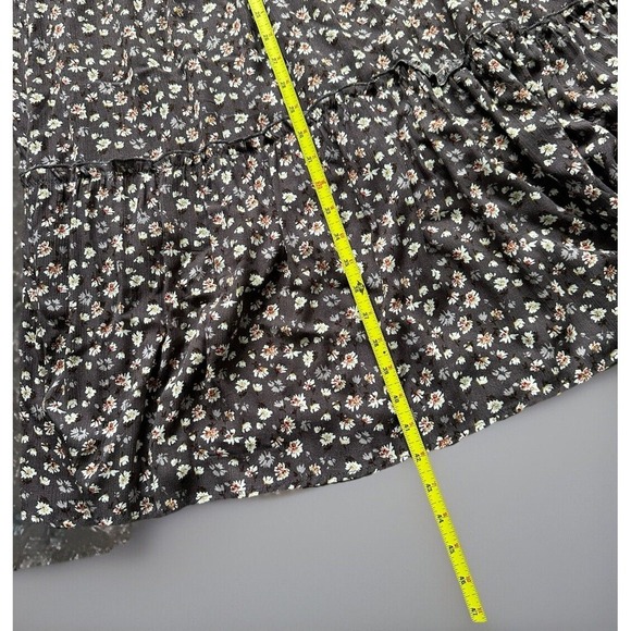 Bohme‎ Dress Large Midi Purple Ditsy Floral Flowy Ruffle Western Boho Prairie - Picture 5 of 9